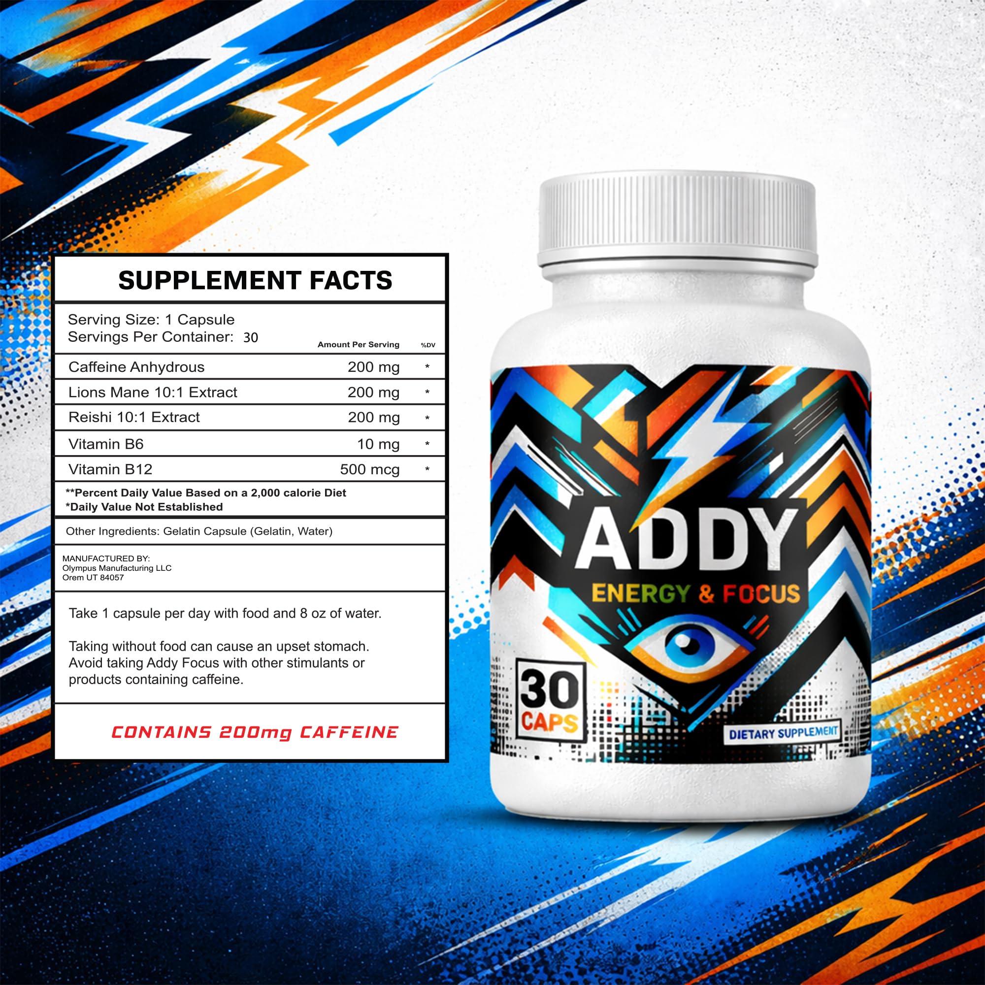 ADDY FOCUS en escenario de trabajo mostrando enfoque y energía sostenida