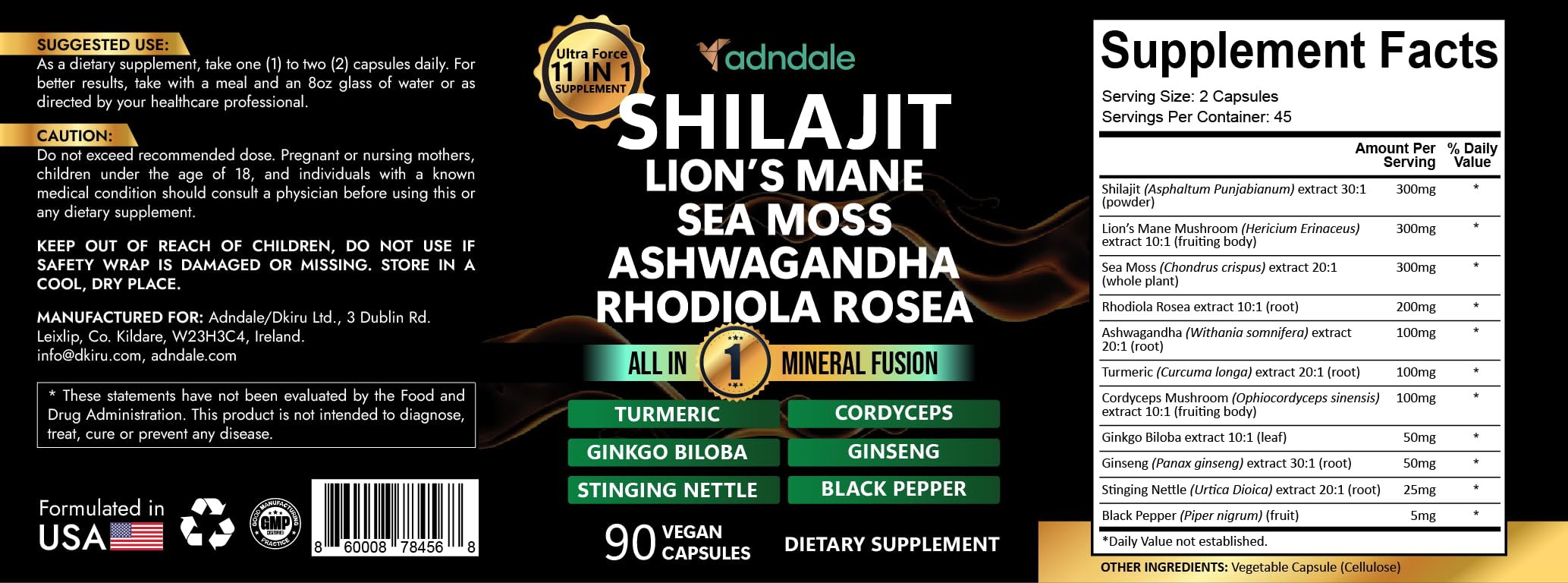 Adndale ingredientes naturales dispuestos destacando variedad botánica
