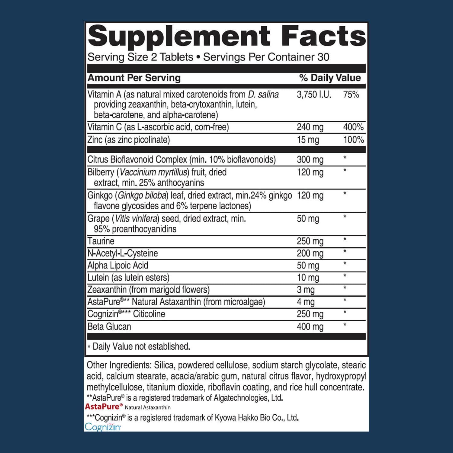 Advanced Bionutritionals tableta en primer plano, textura fácil de tragar