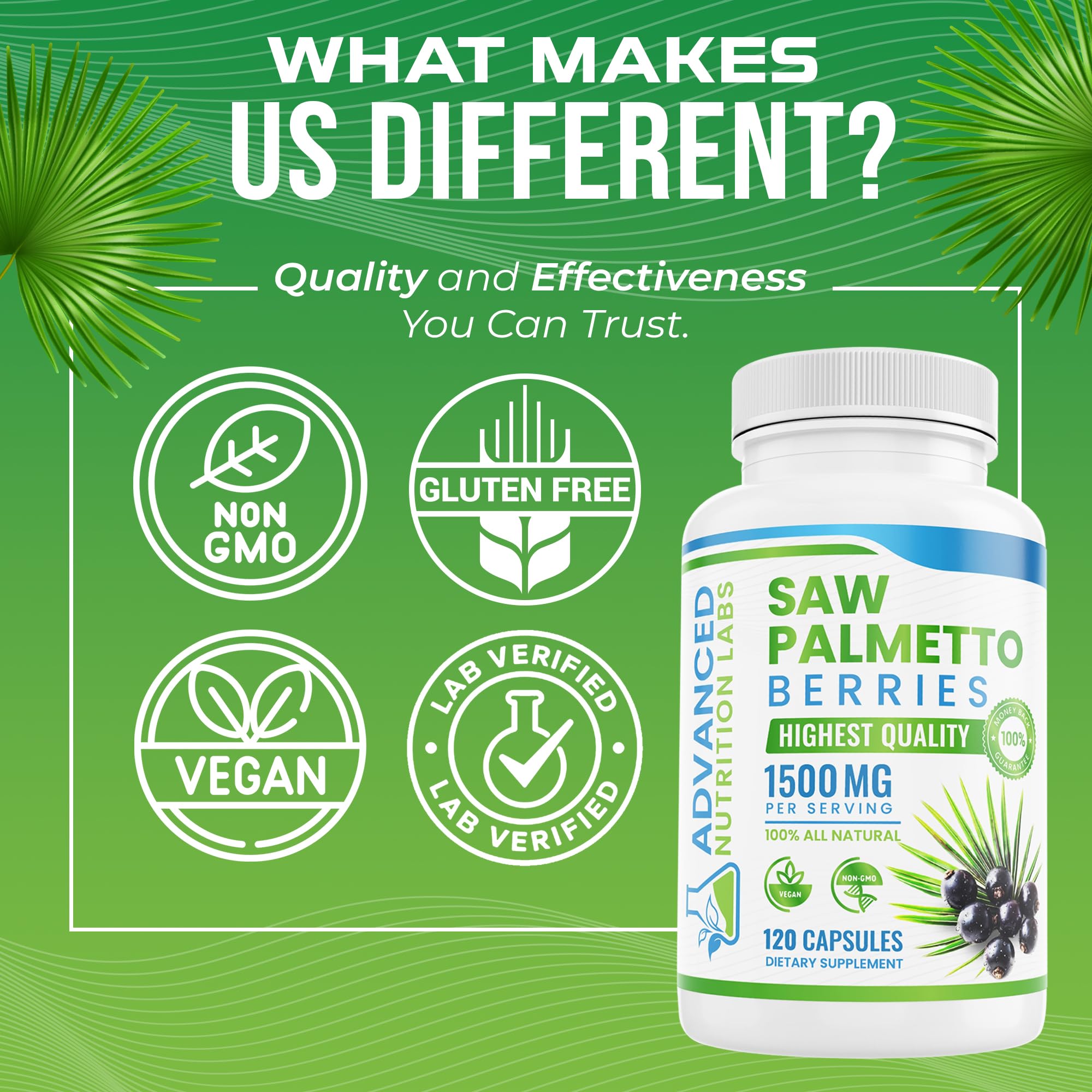 Advanced Nutrition Labs suplemento junto a productos de cuidado capilar