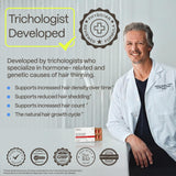Advanced Trichology etiqueta con lista de ingredientes estandarizados y garantía de calidad