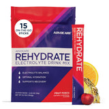 AdvoCare envase fruit punch mostrando presentación frontal y conveniencia
