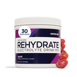 AdvoCare Rehydrate envase frontal sabor uva, hidratación práctica