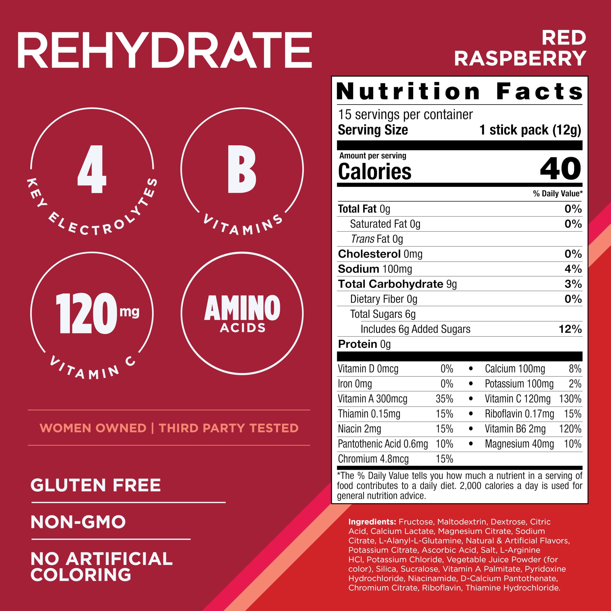 AdvoCare polvo rojo frambuesa en primer plano para fácil disolución