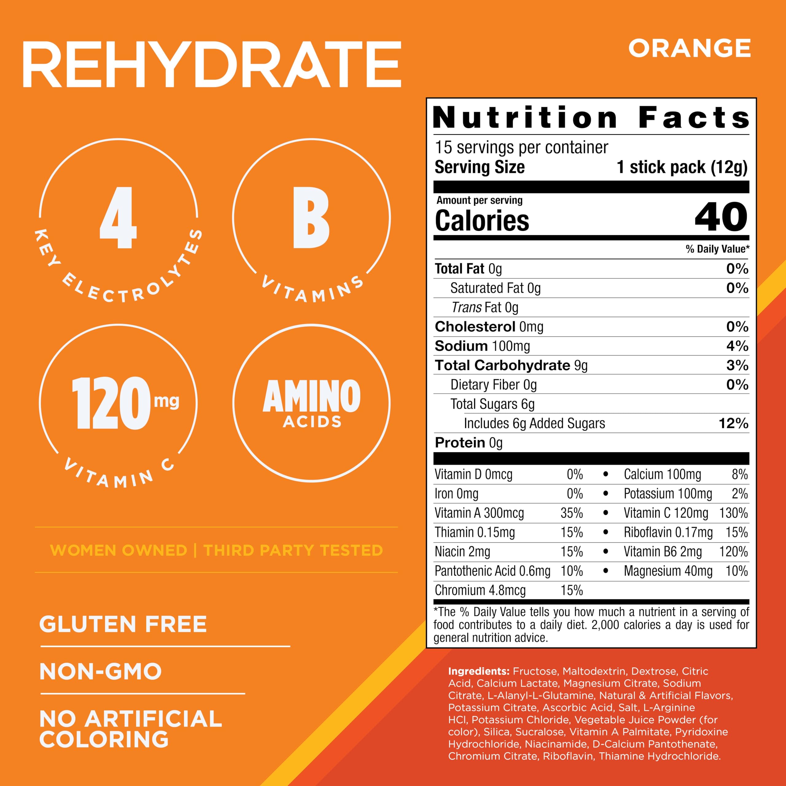 Detalle del stick AdvoCare Rehydrate con polvo fino, facilita disolución rápida