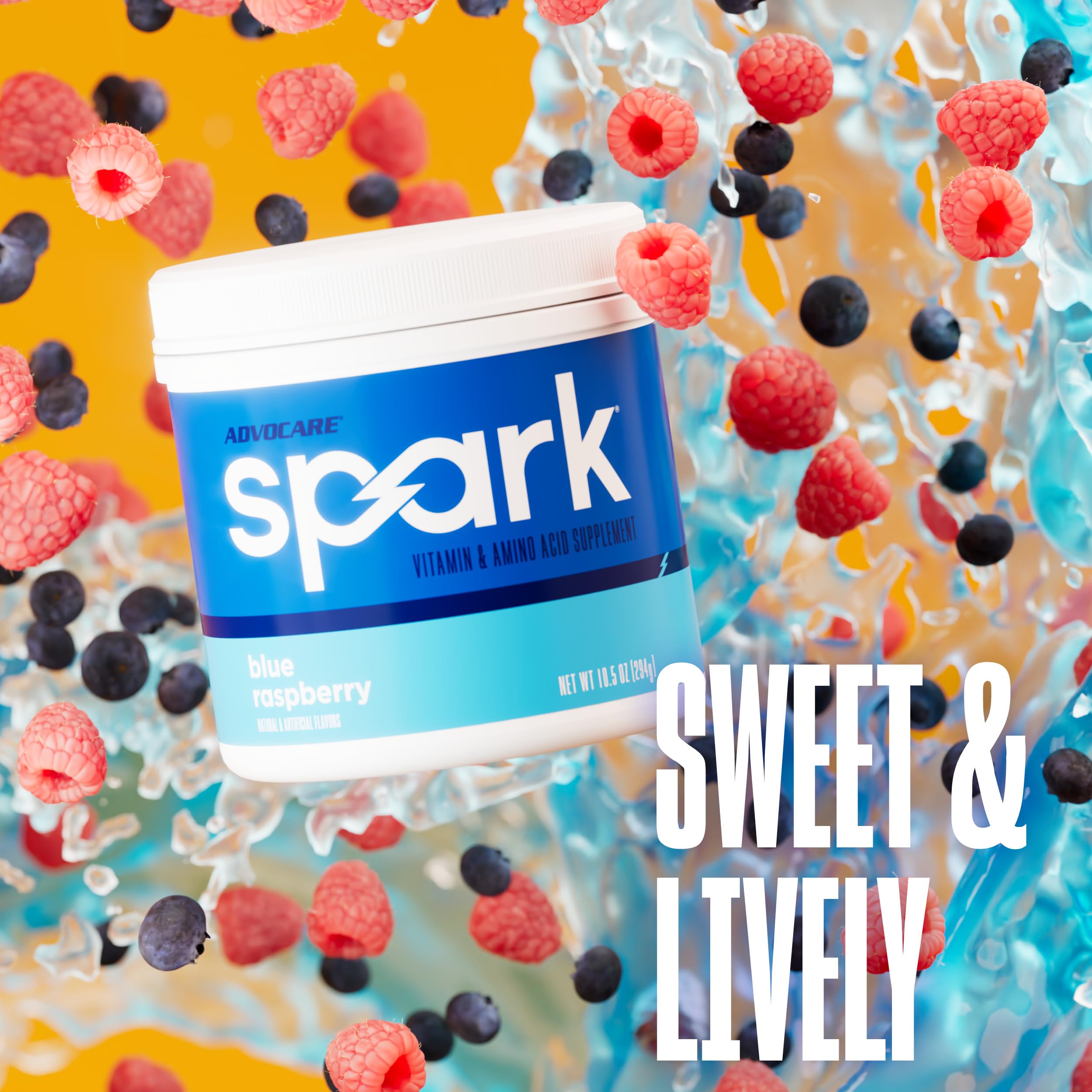 AdvoCare Spark tamaño del tubo comparado en mano, ideal para llevar