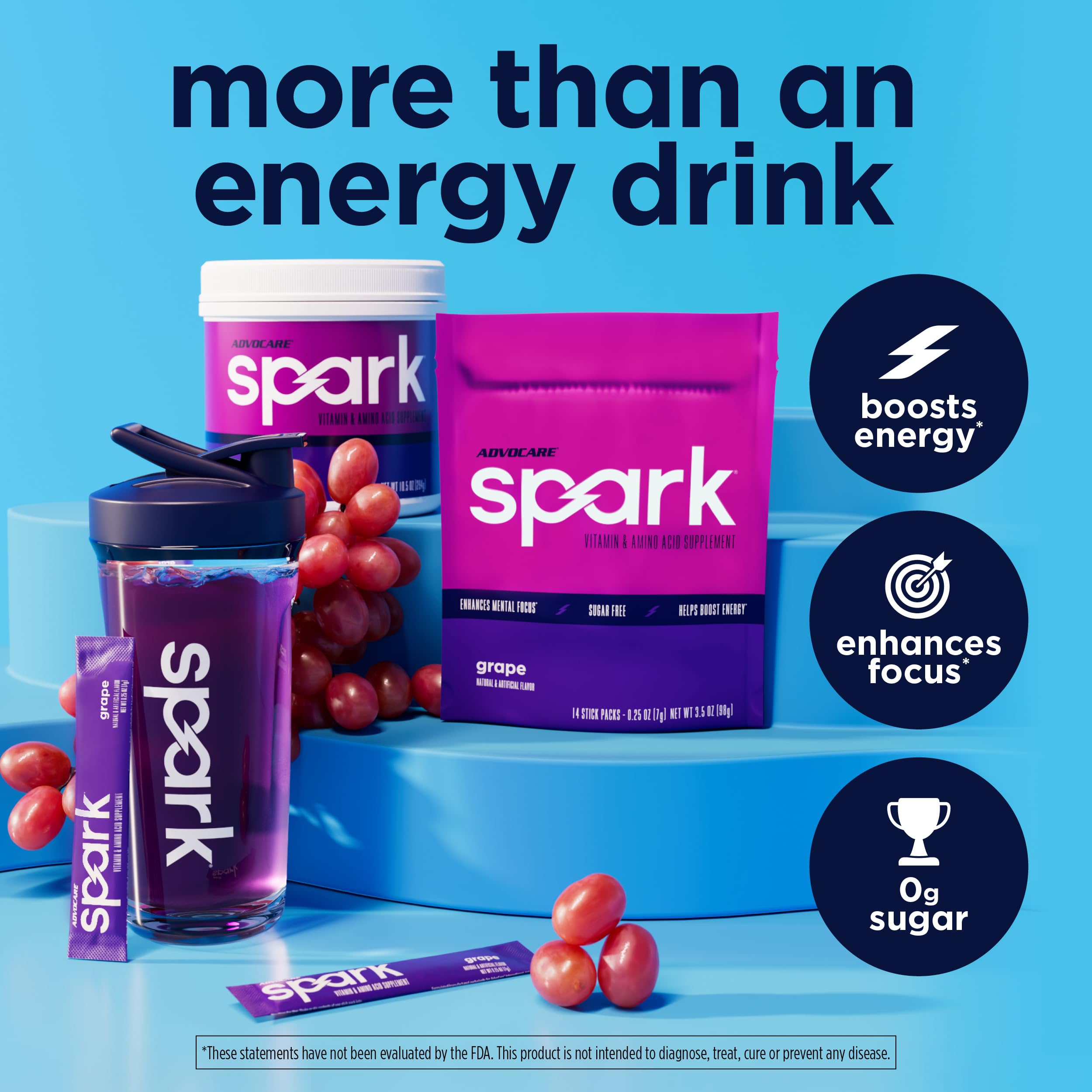 AdvoCare Spark cucharada colmada del polvo listo para preparar con precisión