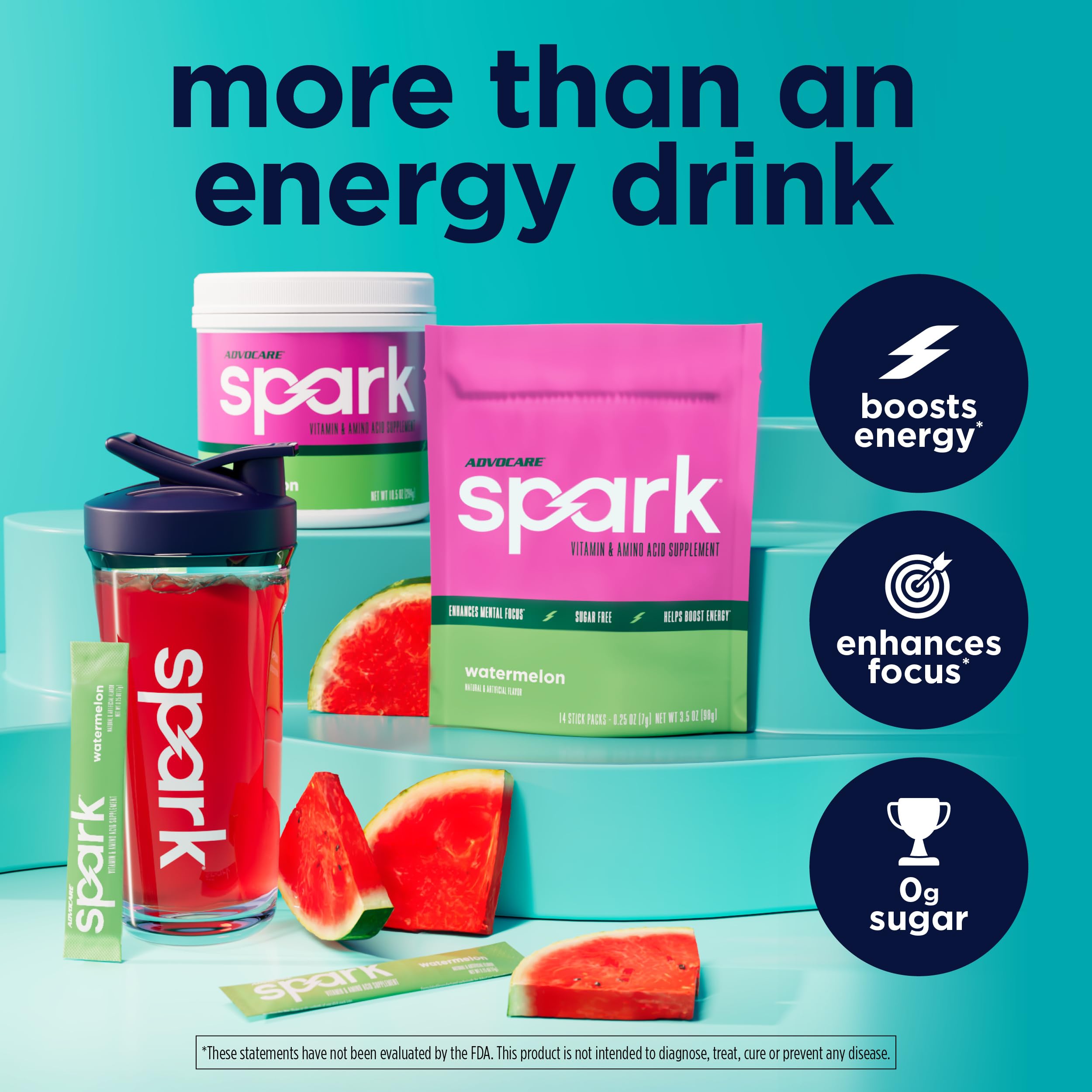 AdvoCare Spark polvo textura en primer plano que facilita disolución rápida