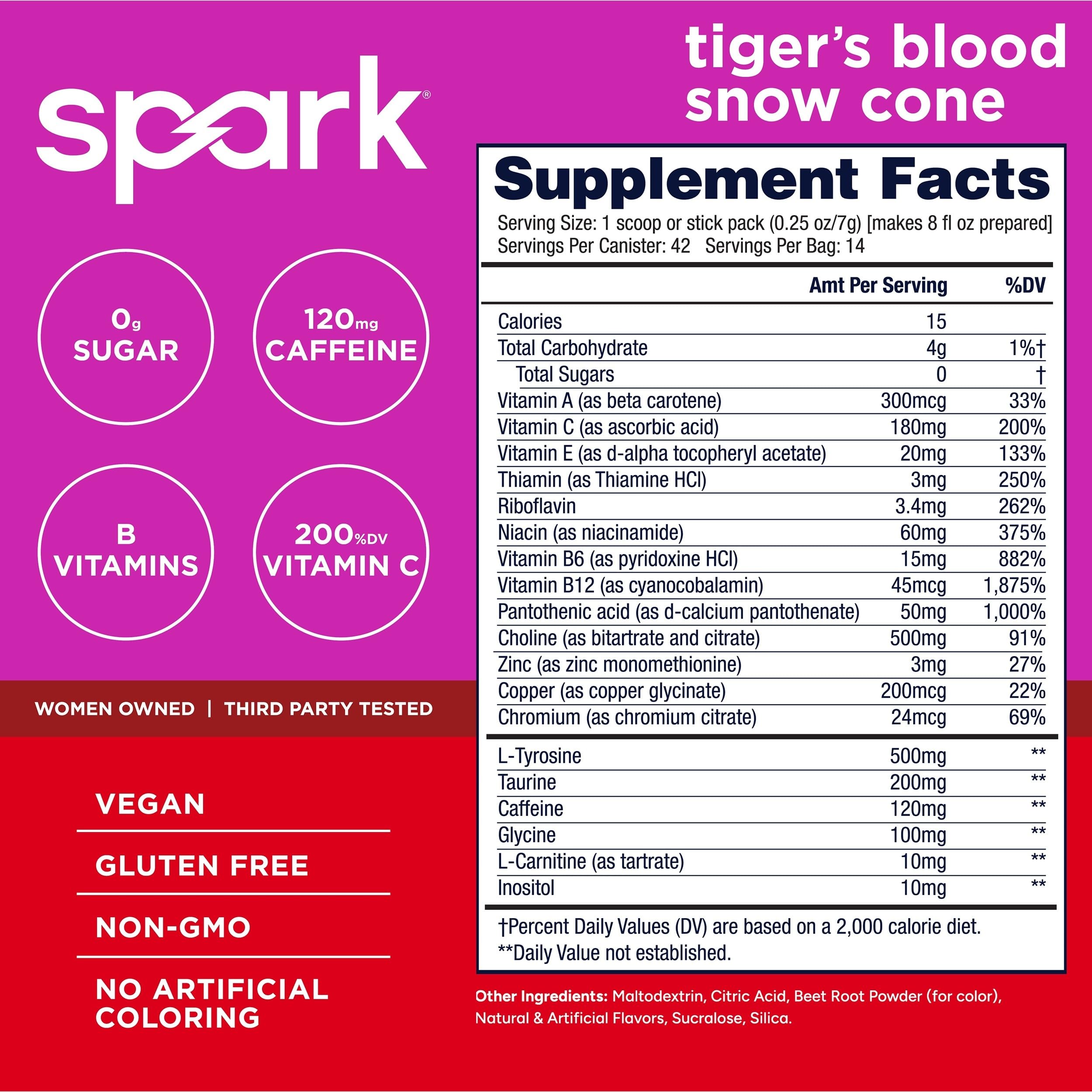 AdvoCare Spark polvo rojo detalle de textura y mezcla fácil