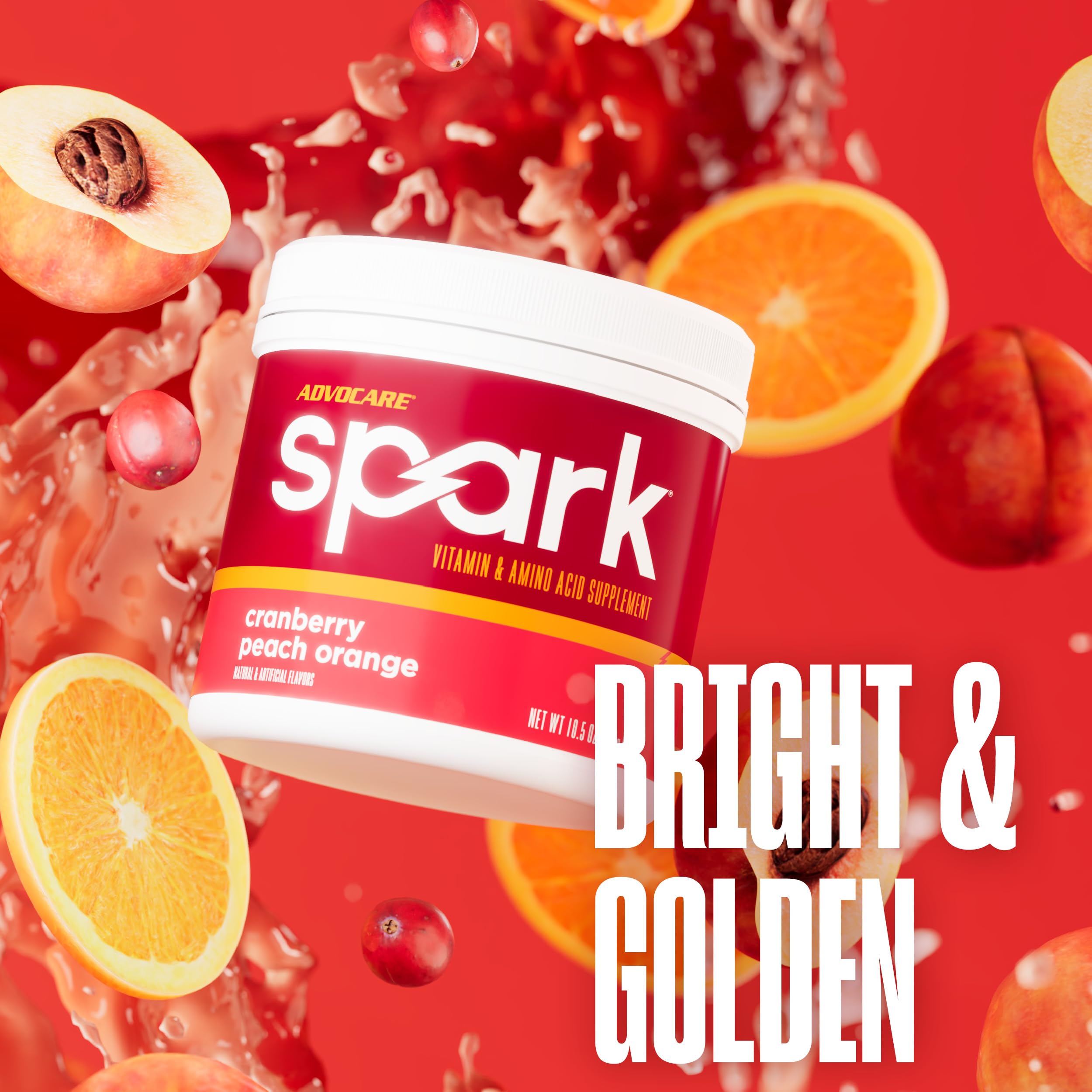 AdvoCare Spark etiqueta nutricional en primer plano resaltando vitaminas