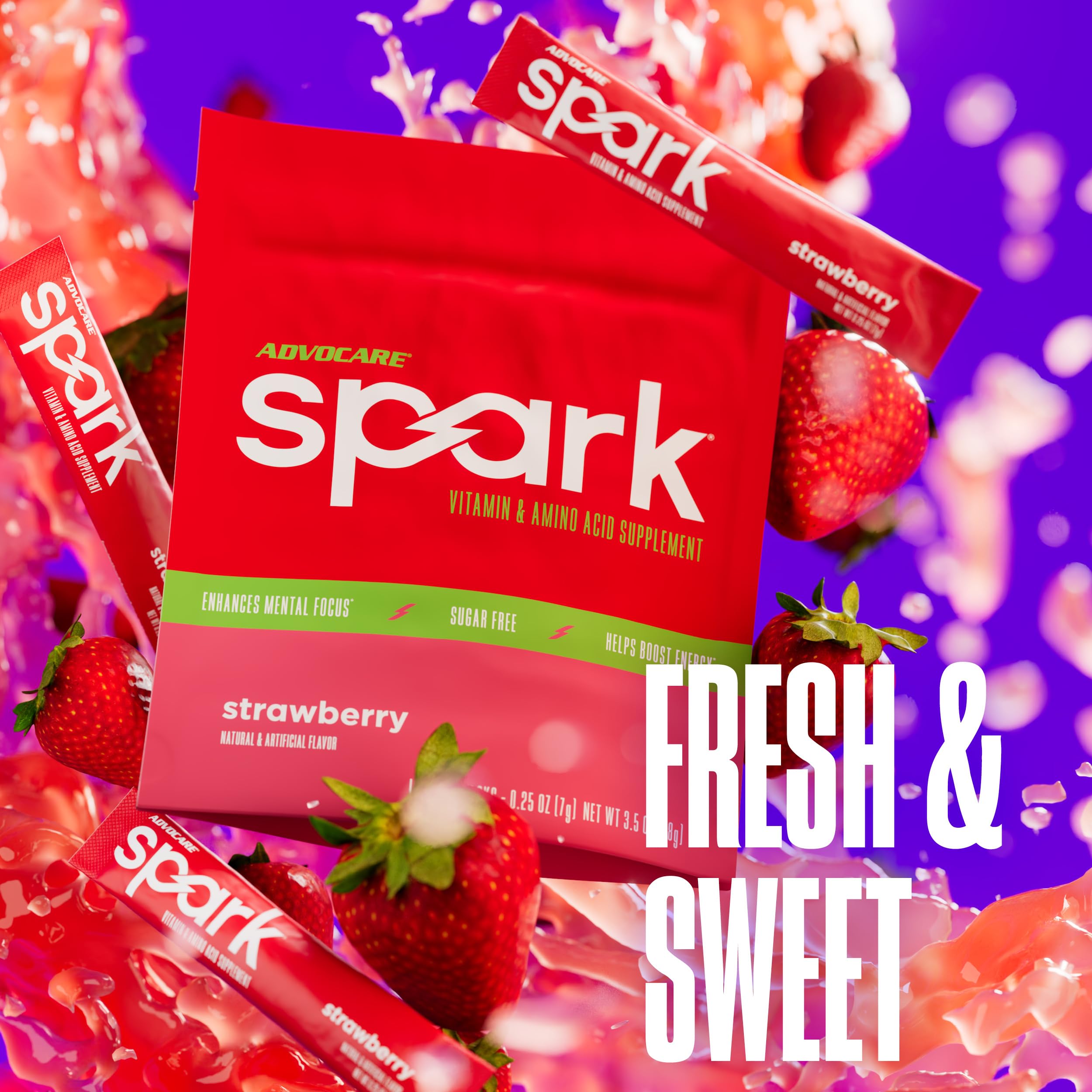 AdvoCare etiqueta nutricional con vitaminas y cafeína destacadas