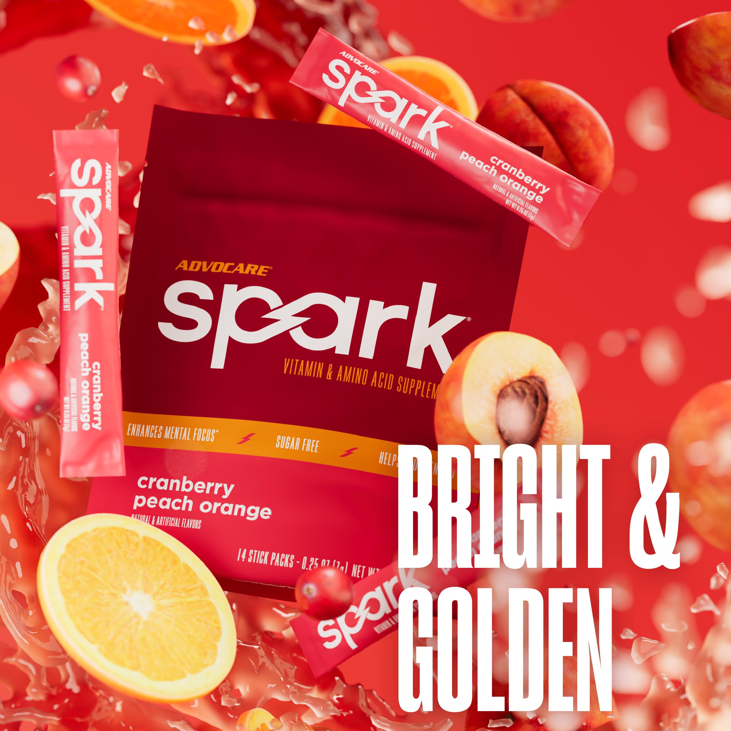 AdvoCare Spark etiqueta nutricional mostrando vitaminas y cafeína
