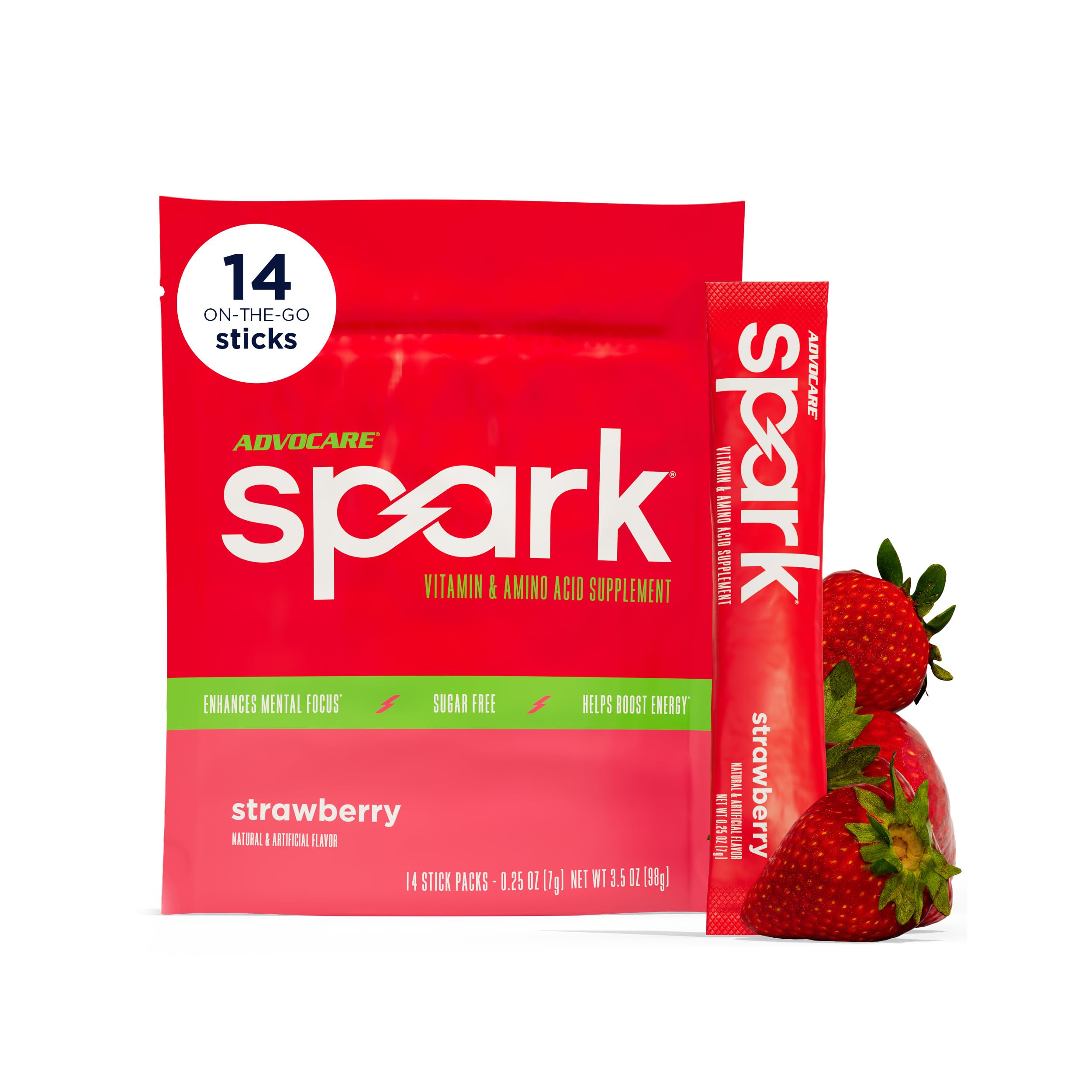 AdvoCare frontal del empaque mostrando 14 sobres y beneficios visibles