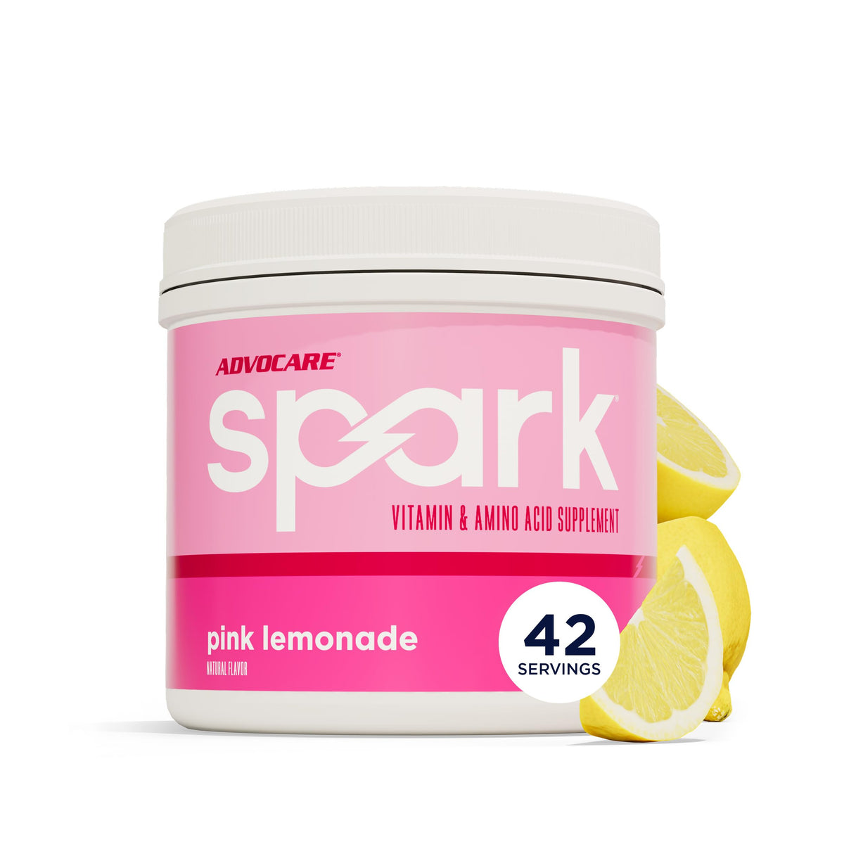 AdvoCare frasco Spark frente mostrando diseño y cantidad