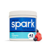 AdvoCare Spark frente del tubo mostrando el diseño y sabor blue raspberry
