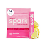 AdvoCare Spark frontal del empaque mostrando 14 stick packs y beneficios