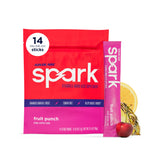 AdvoCare Spark frente del empaque mostrando sticks y marca, práctico para viajar