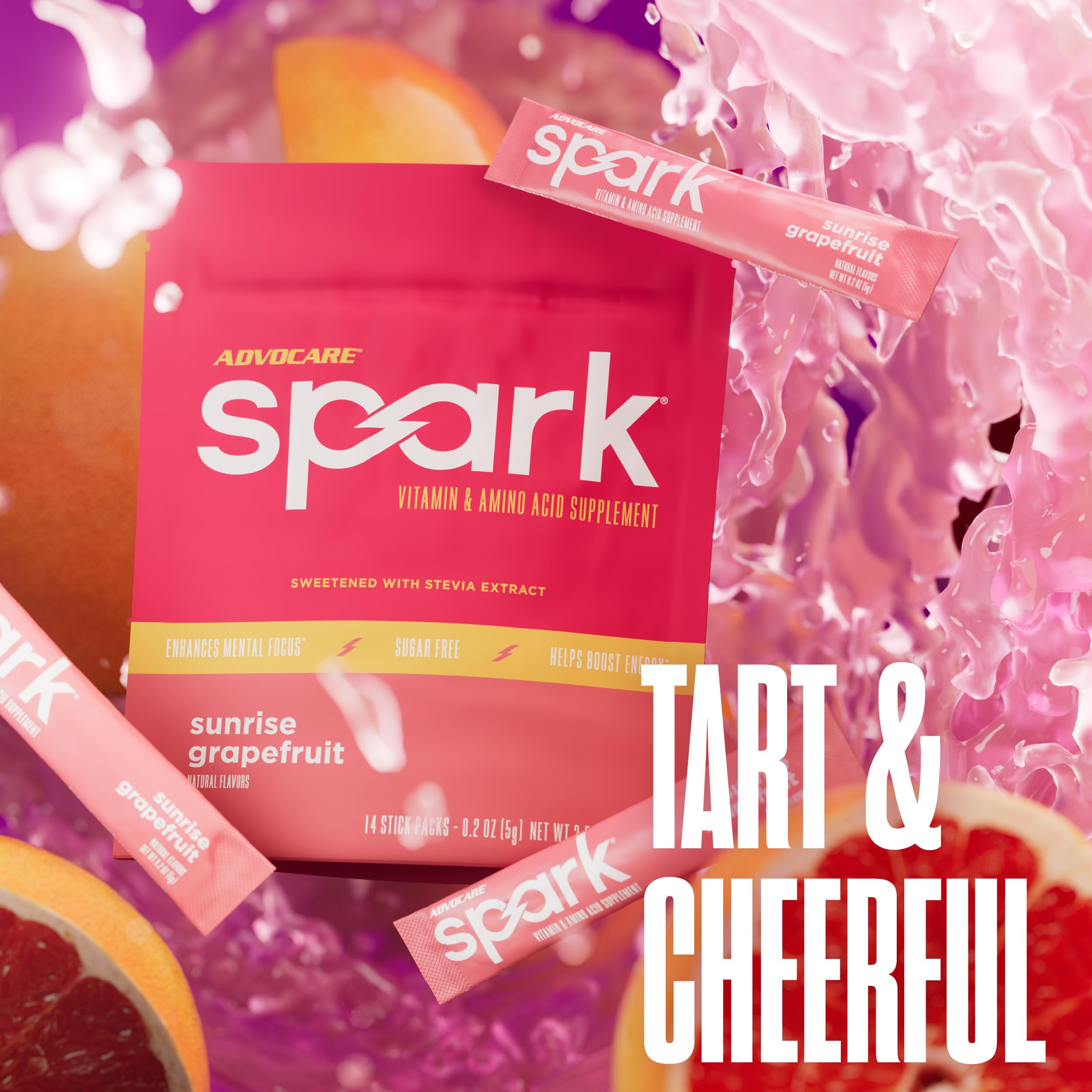 AdvoCare Spark comparación de tamaño del sobre con mano, tamaño práctico