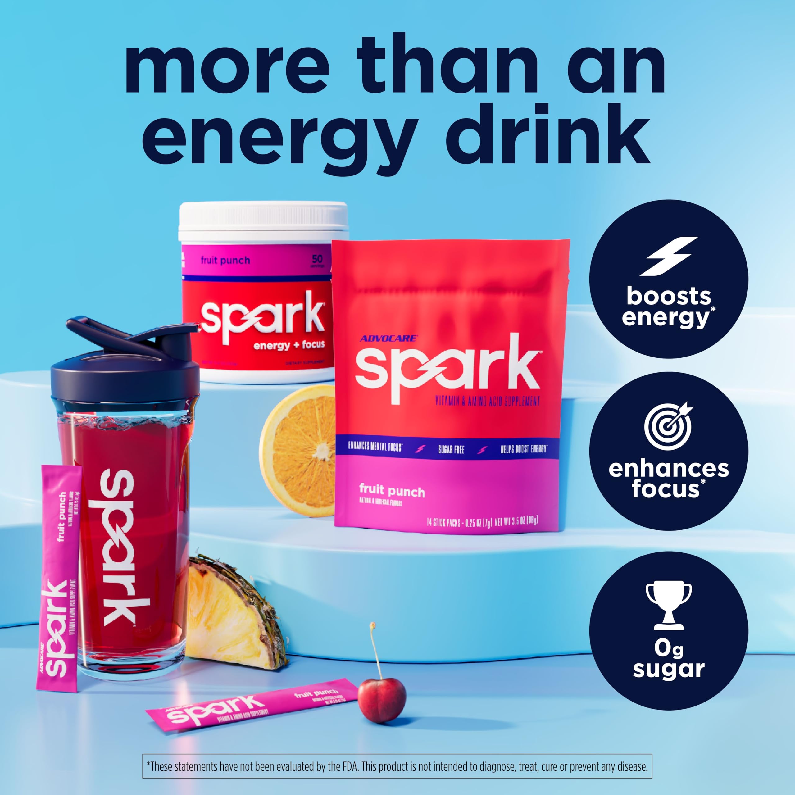 AdvoCare Spark cucharada medidora con polvo, conveniencia de porciones