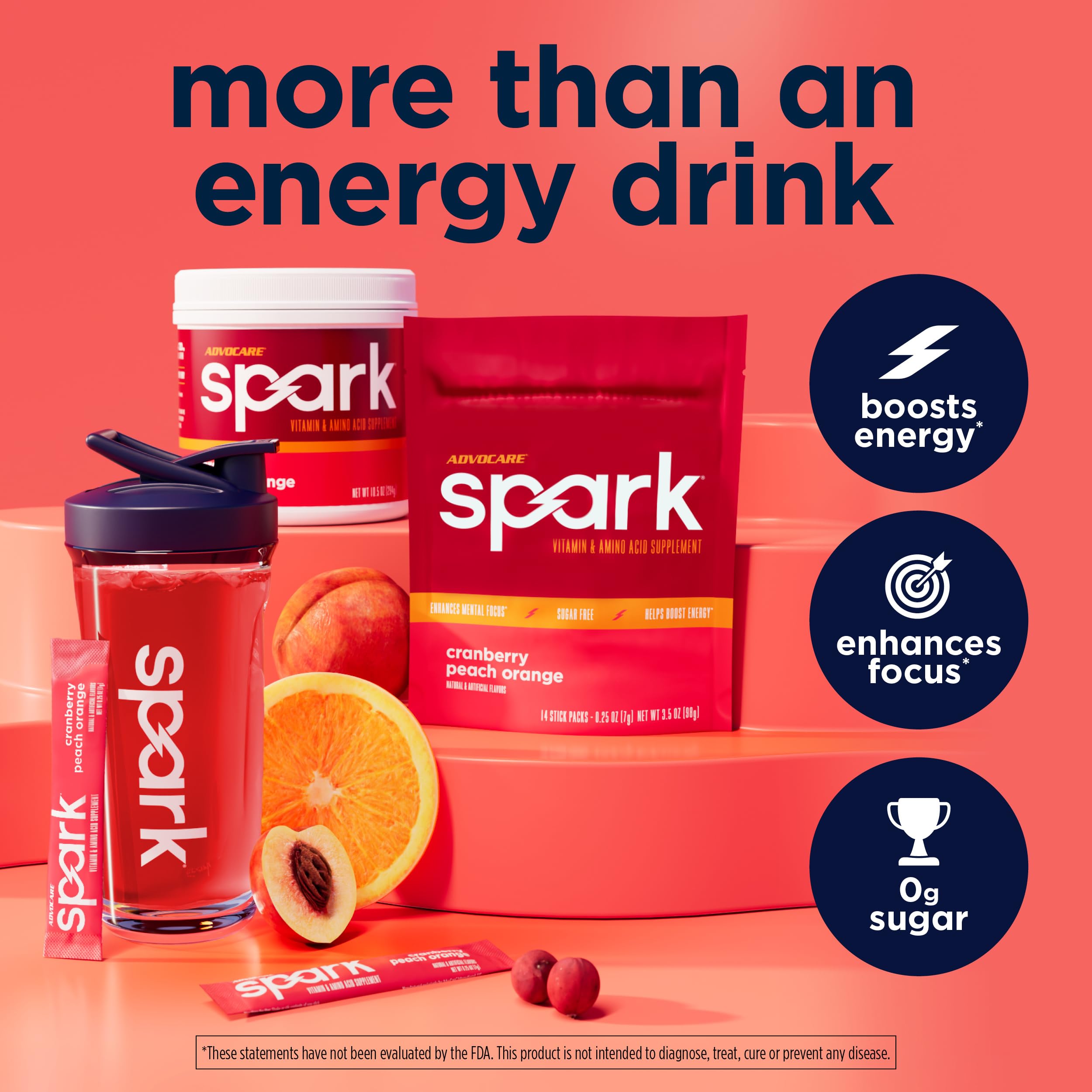 AdvoCare Spark vaso preparado con bebida refrescante listo para beber
