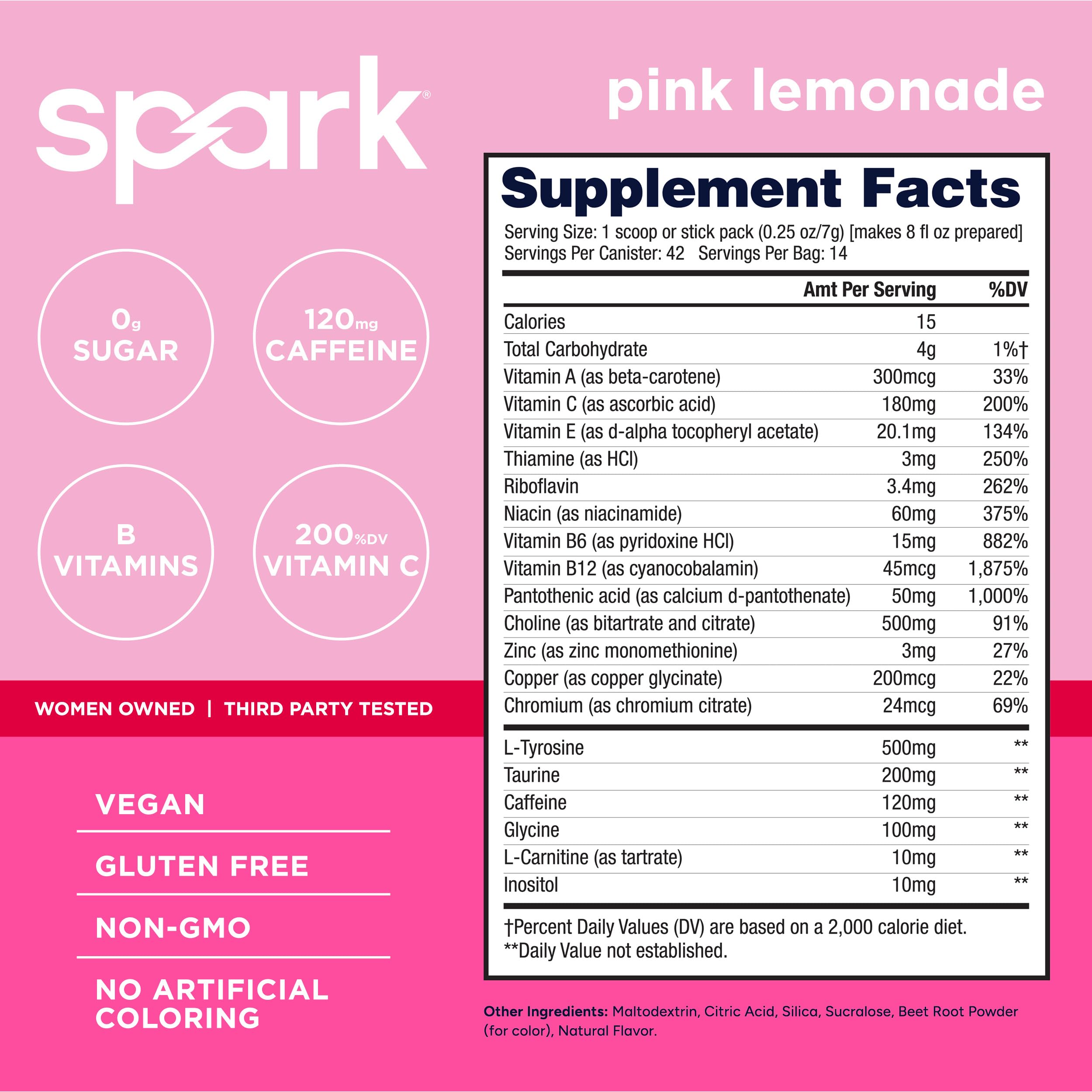 AdvoCare polvo rosa Spark textura fina para mezcla rápida