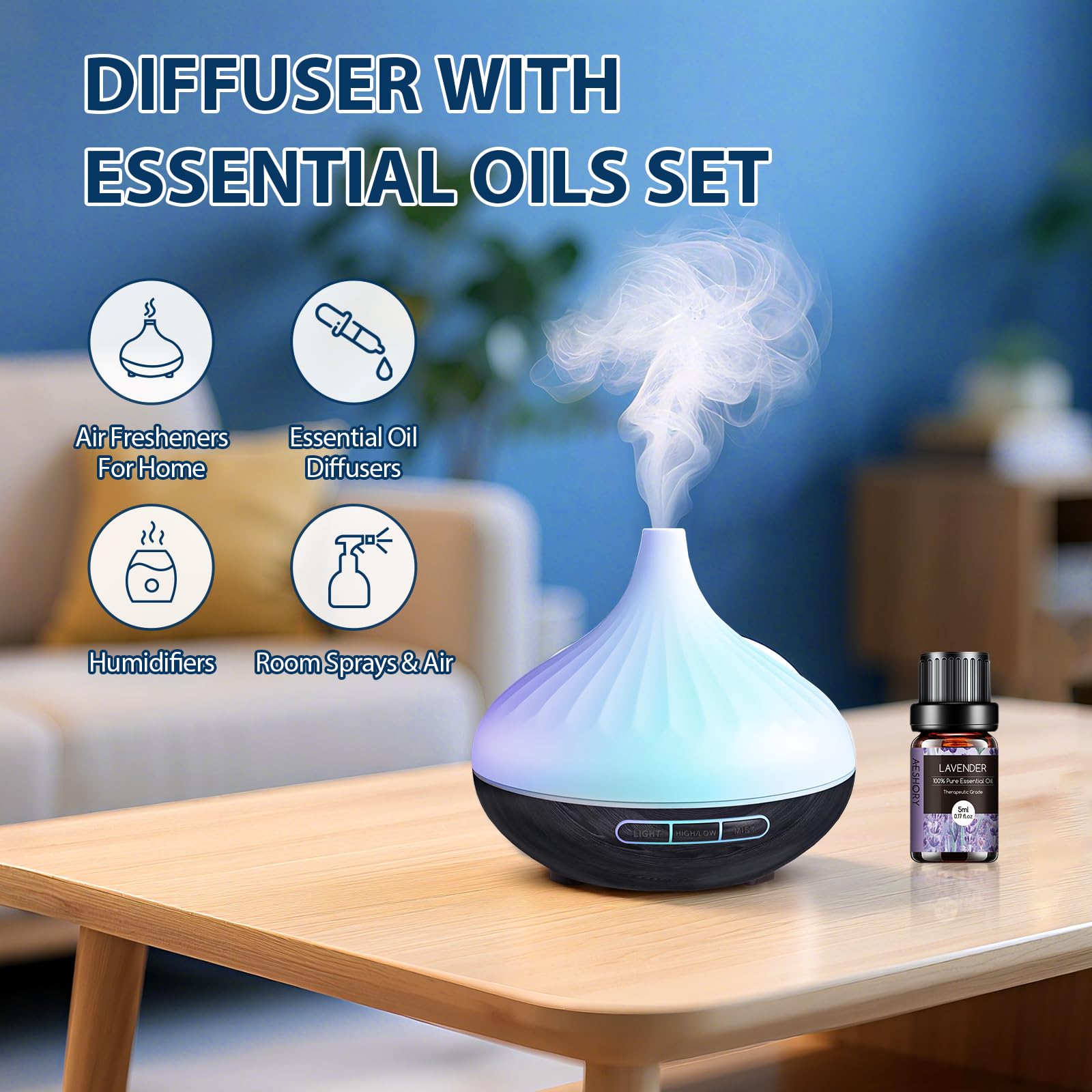 Aeshory set con 12 aceites esenciales para aromaterapia variada