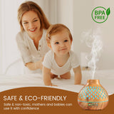 Aeshory difusor con luz LED de 7 colores creando ambiente relajante