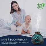 Aeshory difusor emitiendo niebla fría continua, dispersa aroma sin calor