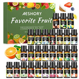 Aeshory estuche de 28 fragancias frutales mostrando frascos ordenados para inspiración