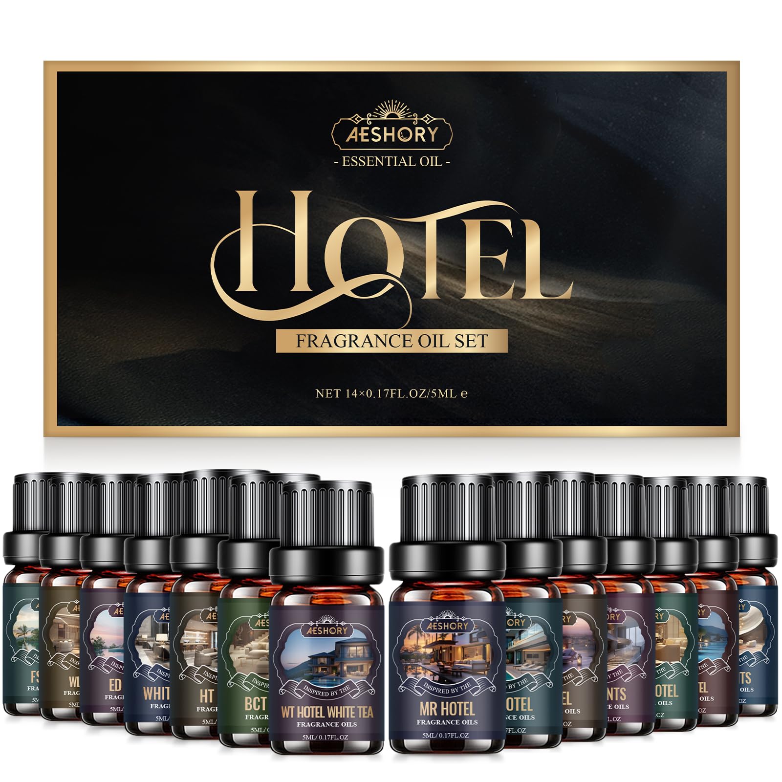 Aeshory estuche con 14 fragancias lux para regalo