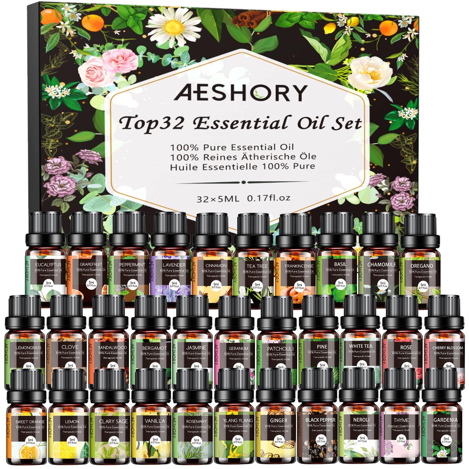 Aeshory estuche frontal con 32 botellas, variedad para regalar