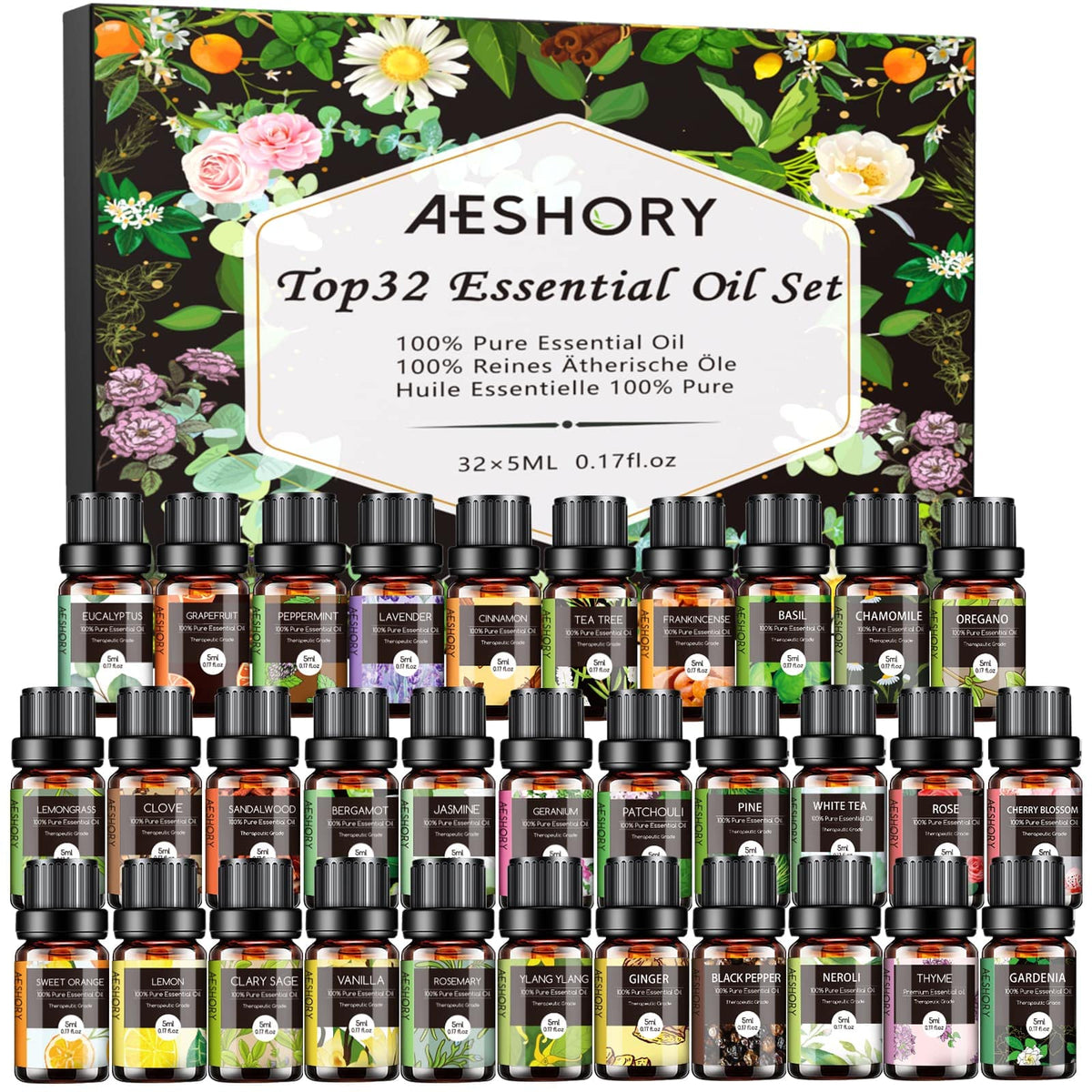 Aeshory estuche frontal con 32 botellas, variedad para regalar