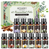 Aeshory set frontal con 12 botellas mostrando variedad y organización