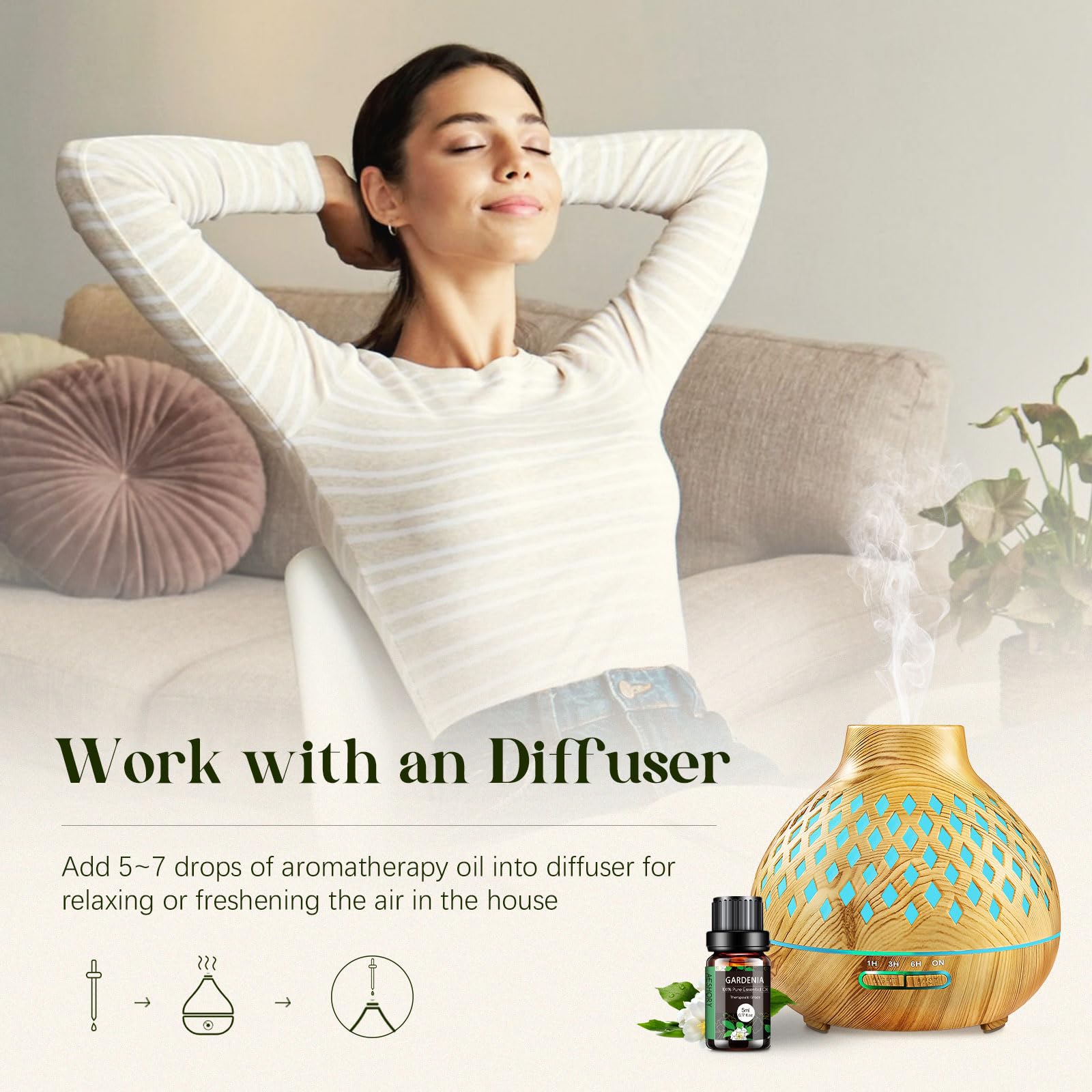 Aeshory uso en difusor para aroma continuo y ambiente acogedor