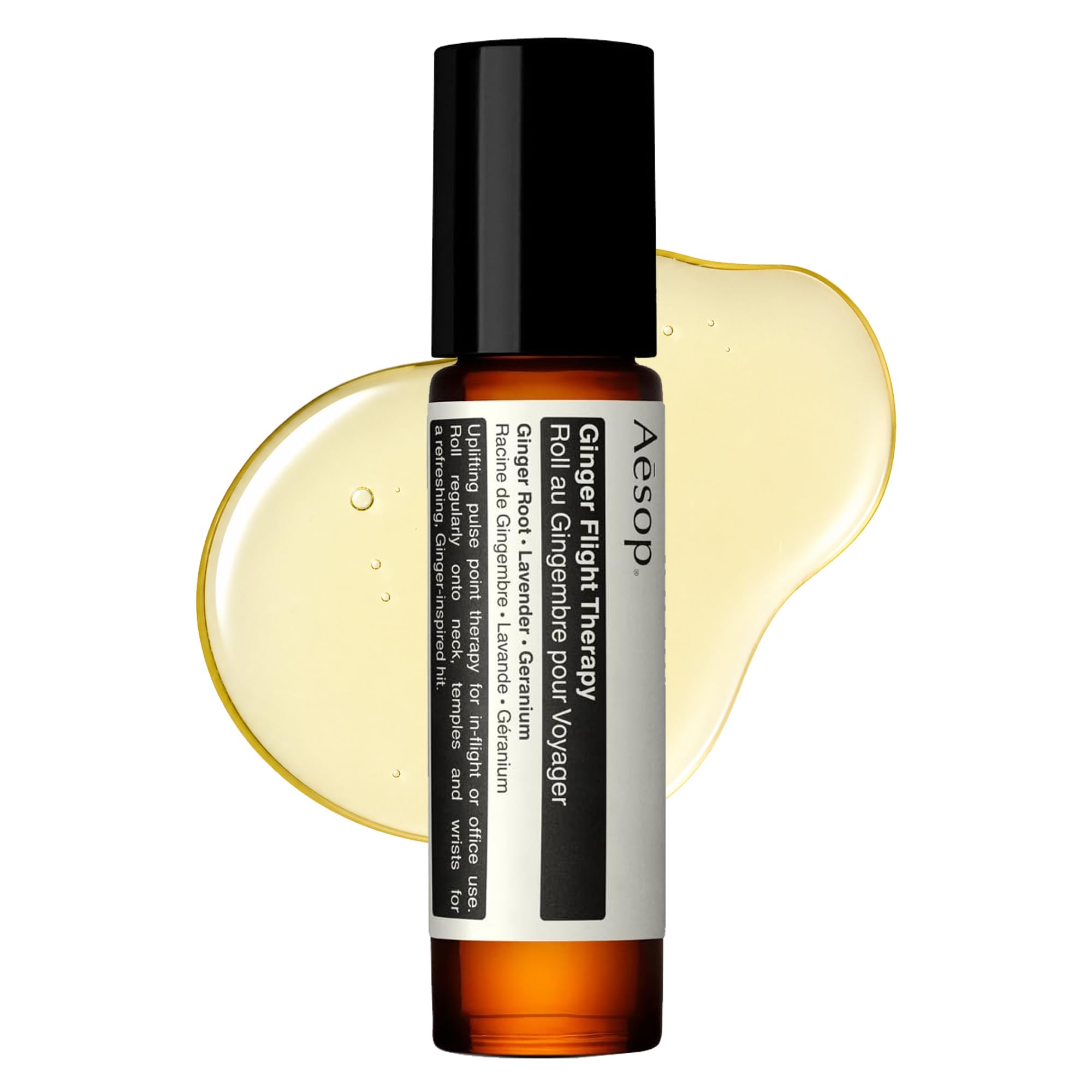 Aesop frontal del roll-on mostrando etiqueta y cierre, útil para identificar producto