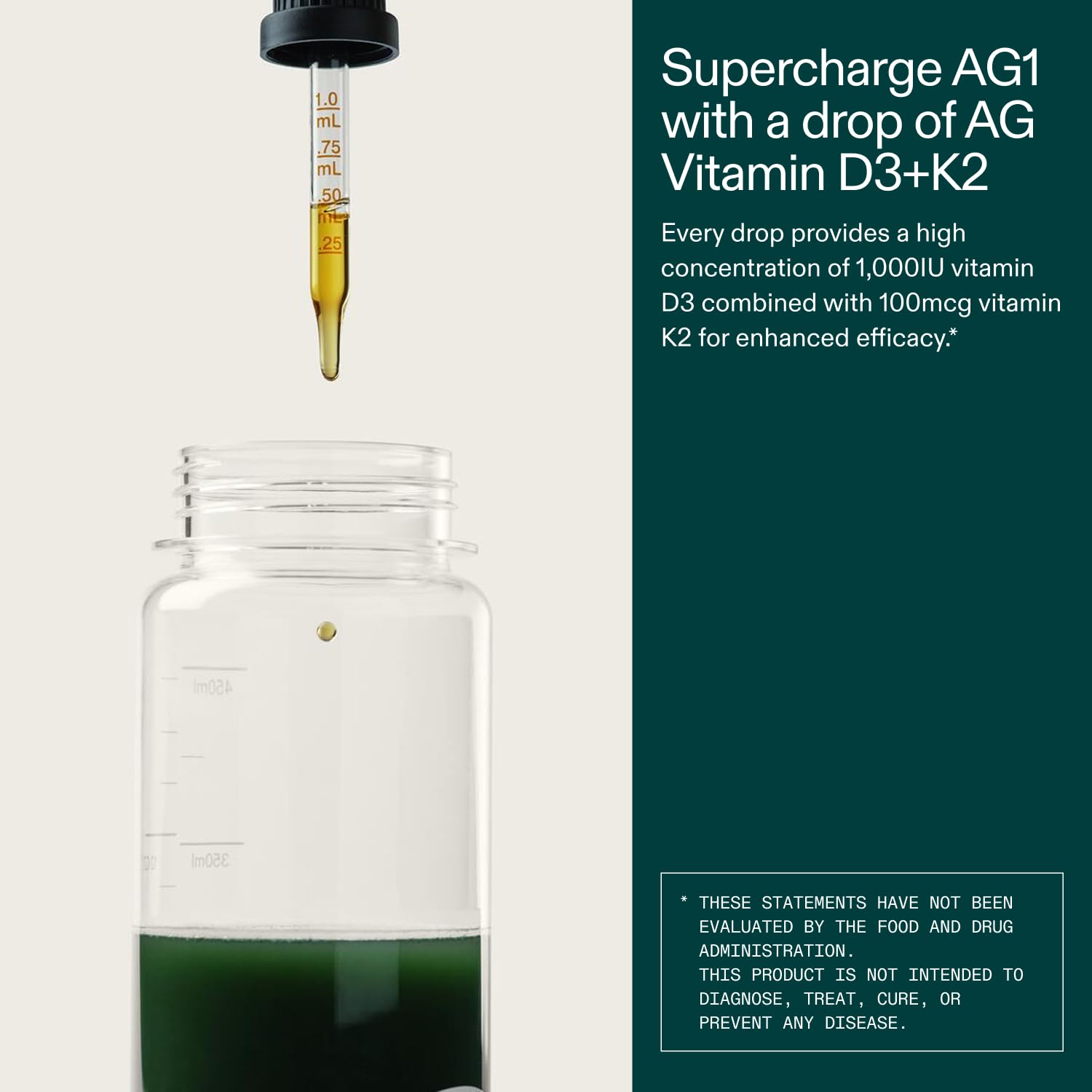 AG1 etiqueta con información nutricional clara y fácil de leer