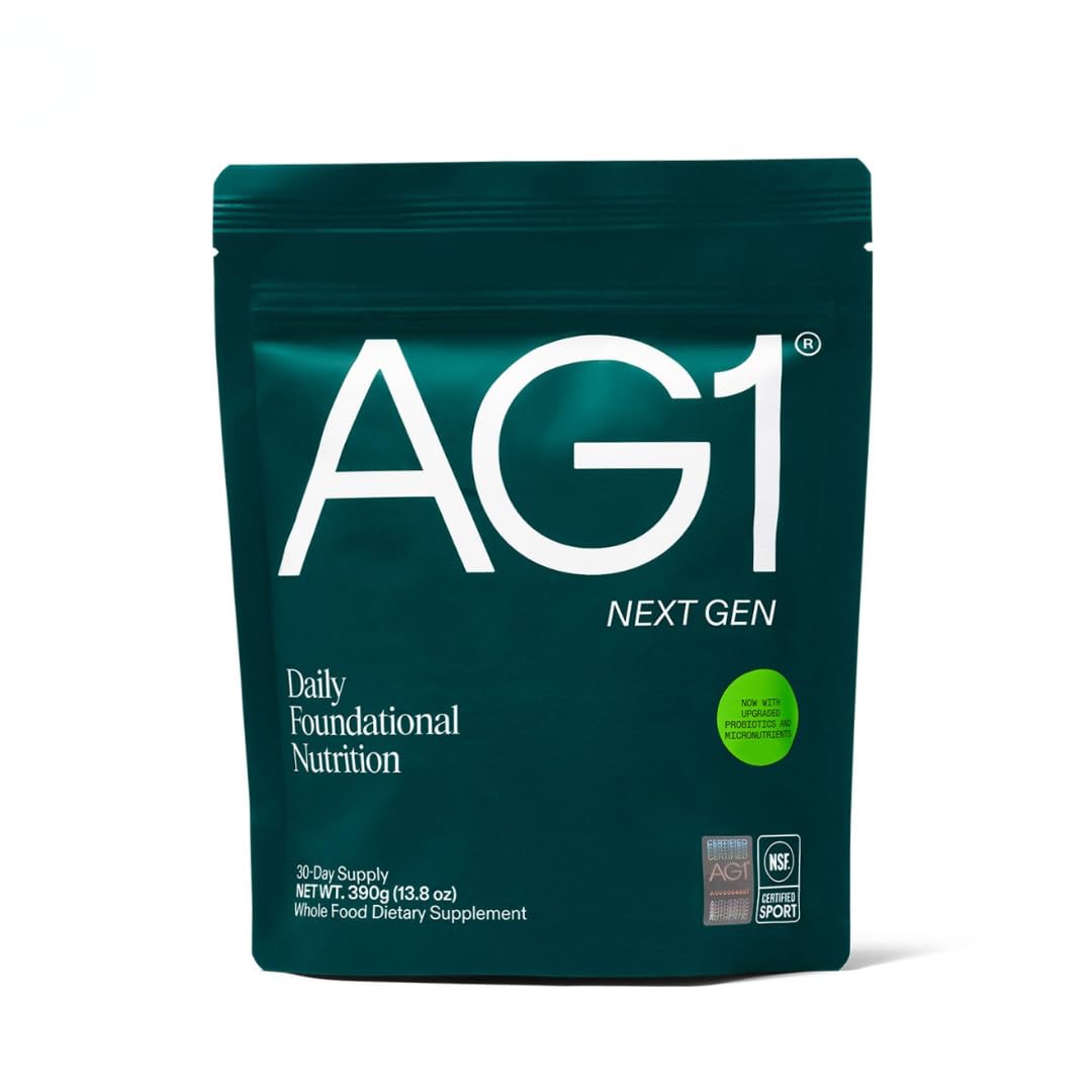 AG1 pouch frente mostrando empaque y conveniencia para tu día