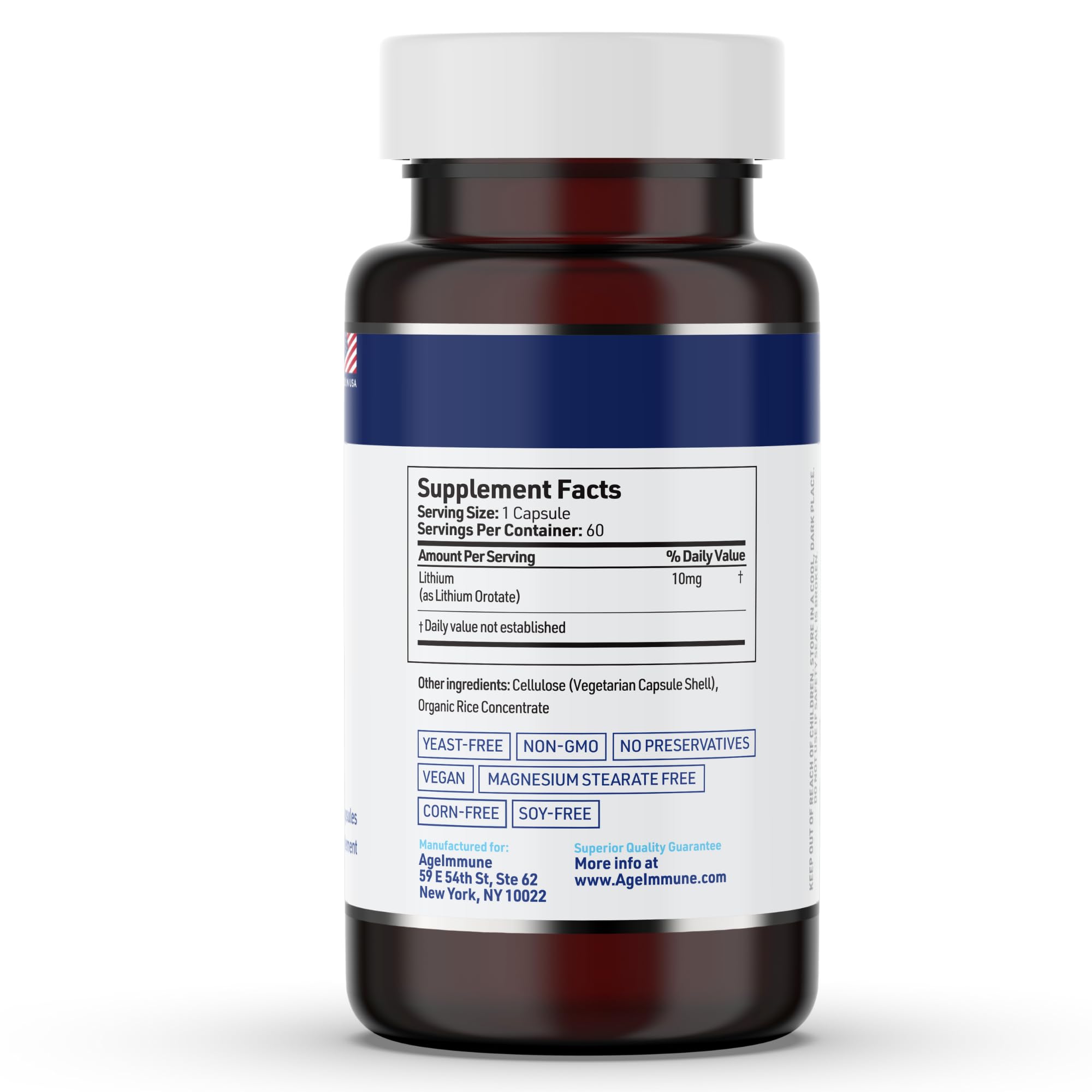 AgeImmune caja abierta con cápsulas para ver contenido y cantidad