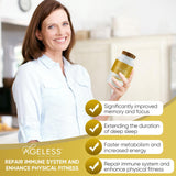 Ageless etiqueta con información nutricional en detalle, ayuda a entender ingredientes