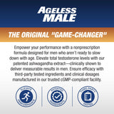Ageless Male caplet junto a regla para escala y control de dosificación