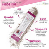 AgelessLX bebida wild berry preparada en vaso, refrescante y nutritiva