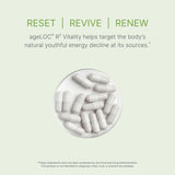 ageLOC R² Vitality Day etiqueta con ingredientes clave visible y transparencia informativa