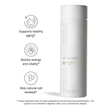 ageLOC R² Vitality Day cápsulas junto a regla para entender tamaño y dosificación