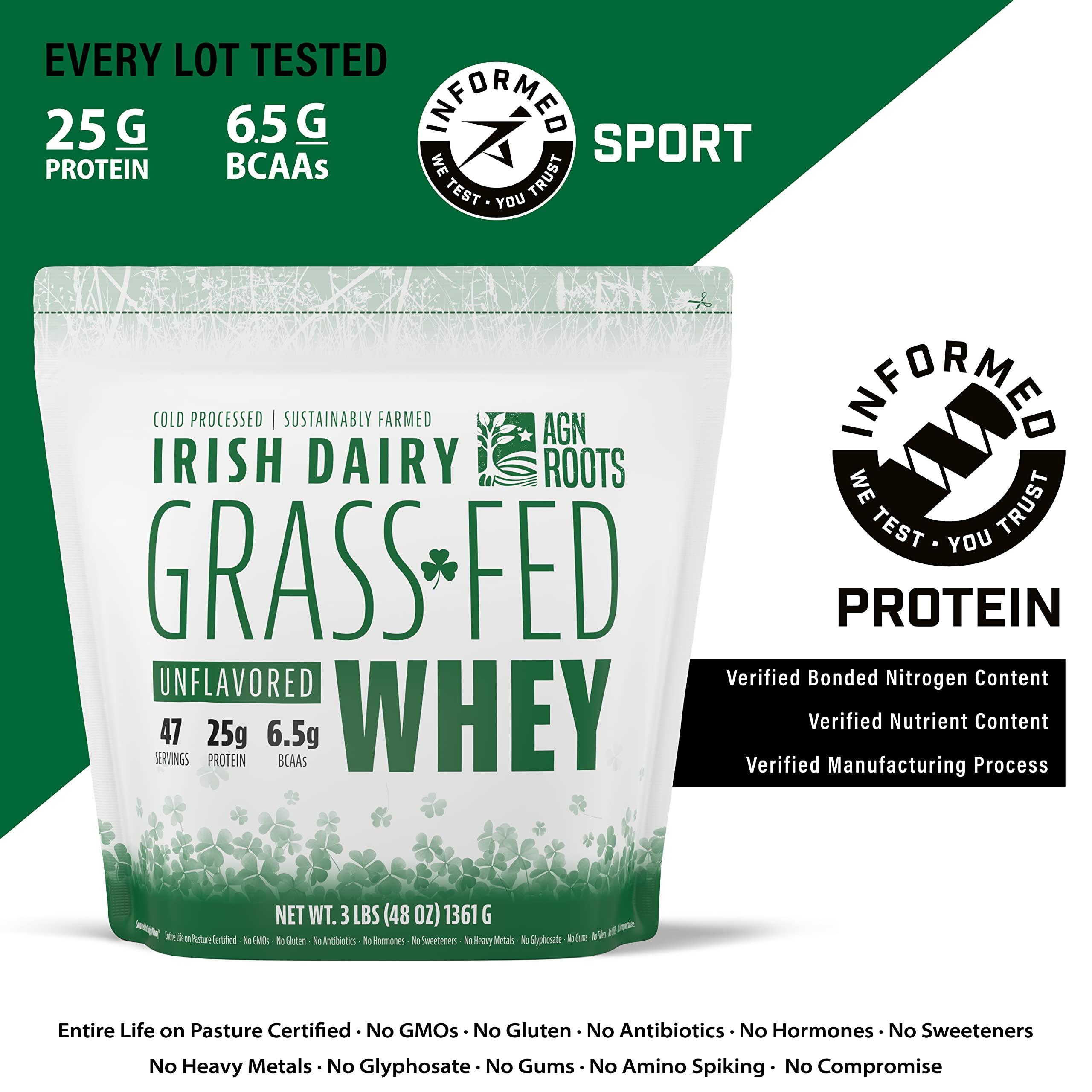 AGN Roots bolsa junto a objetos para comparar 3 lb y porciones