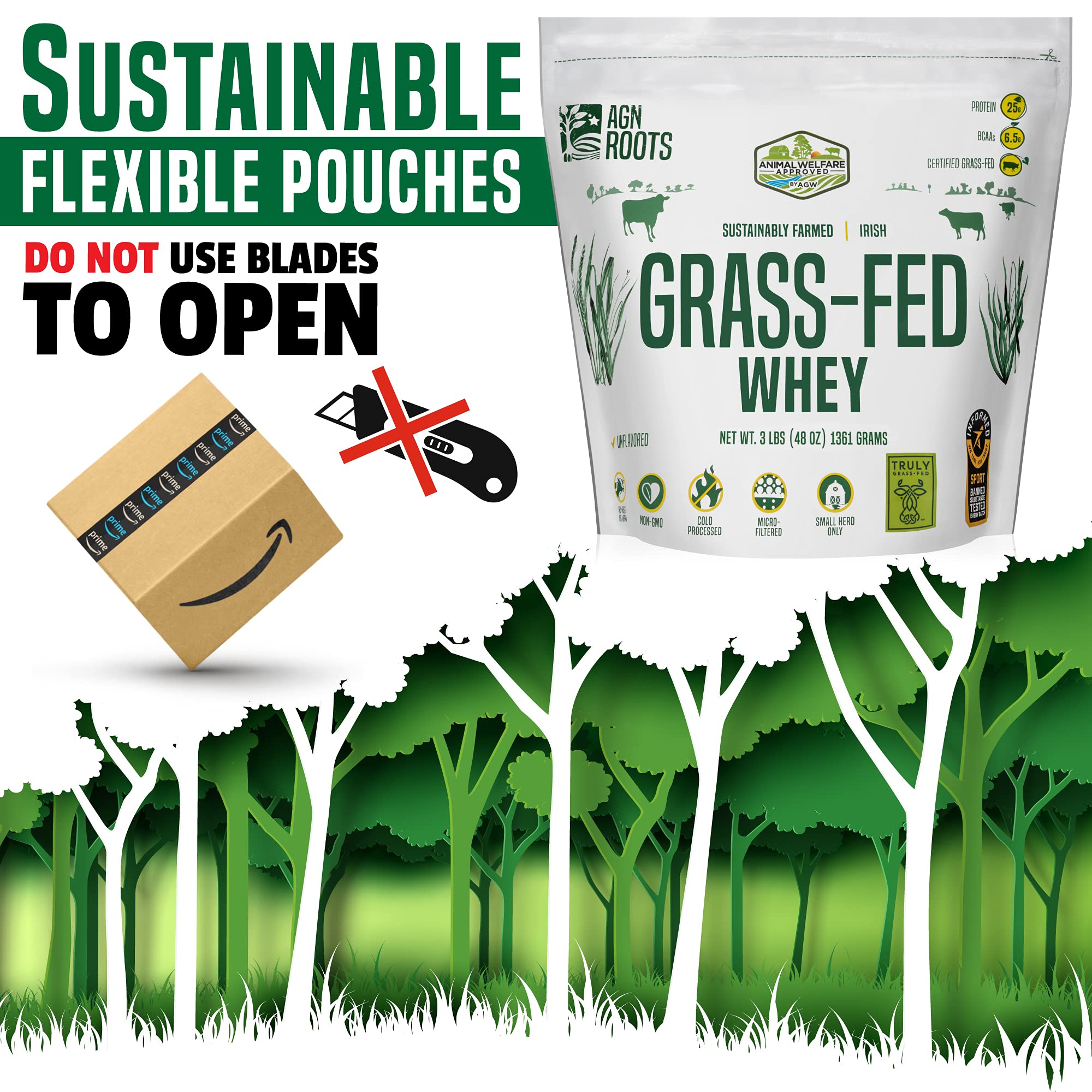 AGN Roots polvo abierto con cucharita dosificadora para facilidad