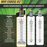 agobi etiqueta con lista de ingredientes y certificaciones visibles