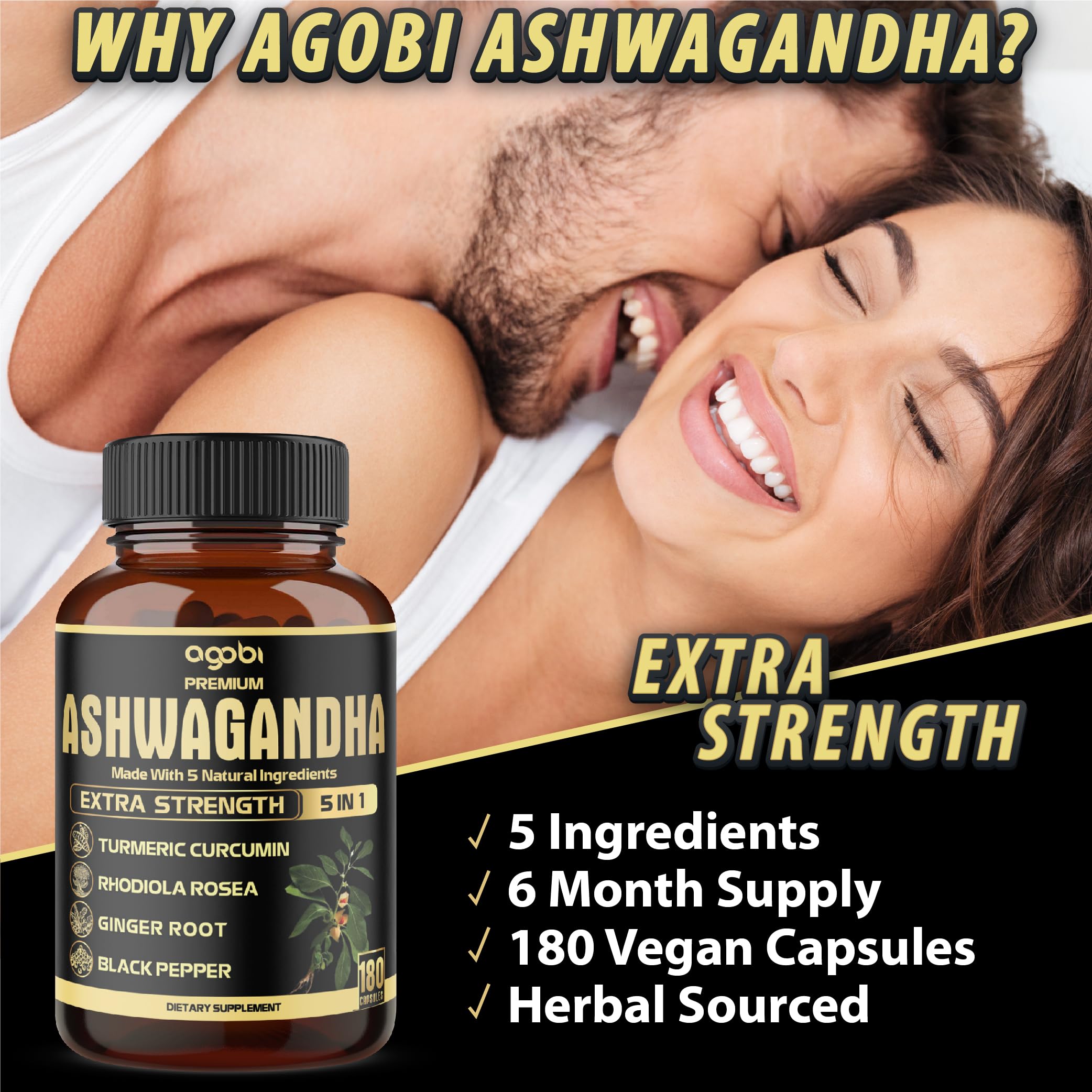 agobi raíces de ashwagandha, cúrcuma y rhodiola como fuente natural