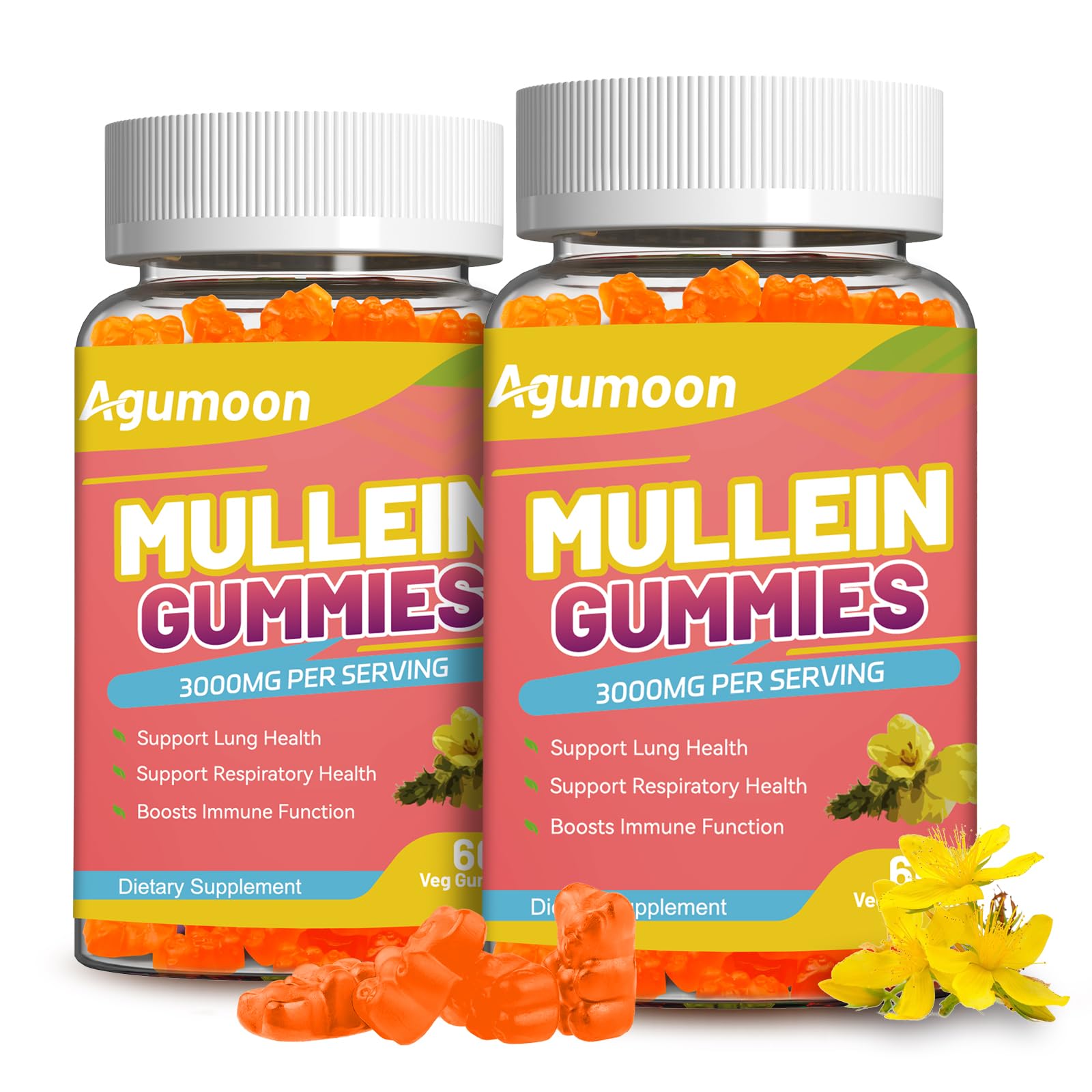Agumoon frontal del envase mostrando las 120 gominolas y beneficios visibles