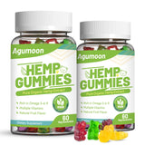 Agumoon frontal del empaque mostrando 120 gominolas y beneficios