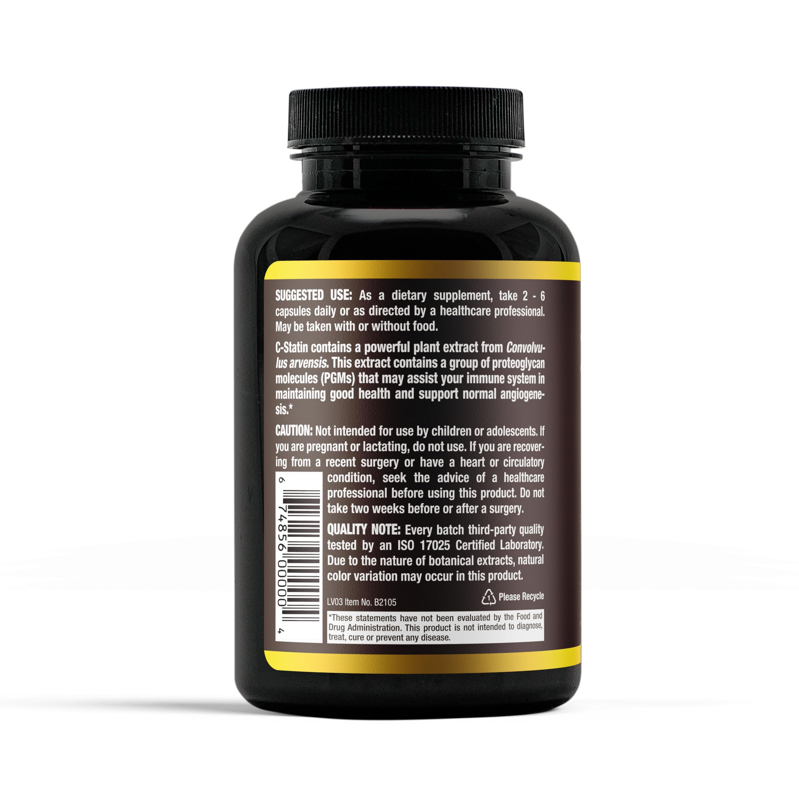 Aidan Products C-Statin cápsula en primer plano destacando fácil ingestión